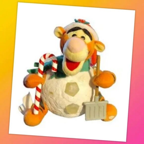 Tigger Disney Vintage Xmas Pooh's Pal Tigger Animated Musical Plush in a Snowbal - Picture 1 of 6
